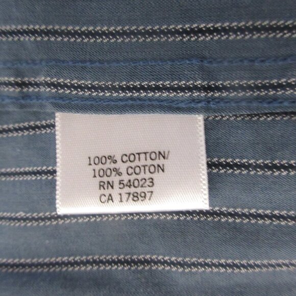 Banana Republic Mens Shirt Sz Large Button-Down Blue Striped 100% Cotton Casual - Picture 4 of 6